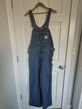 NWOT !Carhartt Blue Denim Bib Overalls 32x32